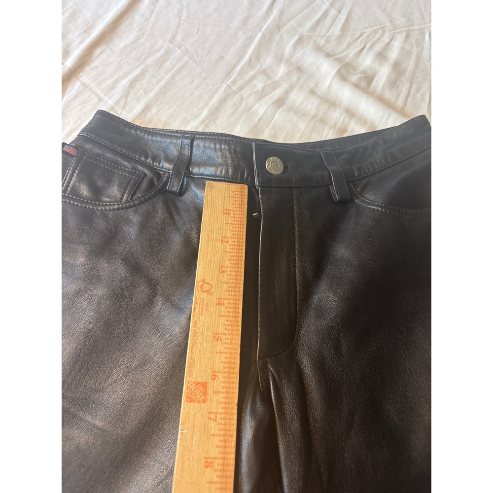 Polo Jeans Co Ralph Lauren Leather Pants Womens 2 Black Excellent Straight Leg - Picture 6 of 13